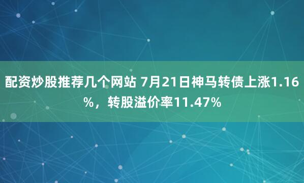 配资炒股推荐几个网站 7月21日神马转债上涨1.16%，转股溢价率11.47%