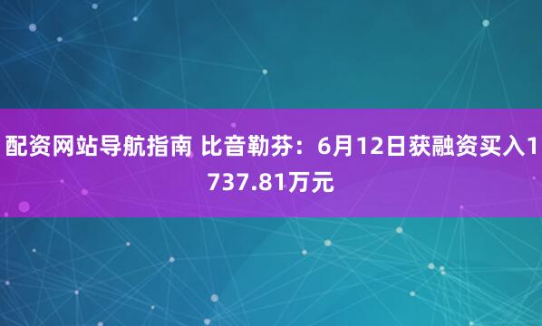 配资网站导航指南 比音勒芬：6月12日获融资买入1737.81万元